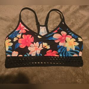 Pink Victoria’s Secret Ultimate Tropical Floral Sports Bra